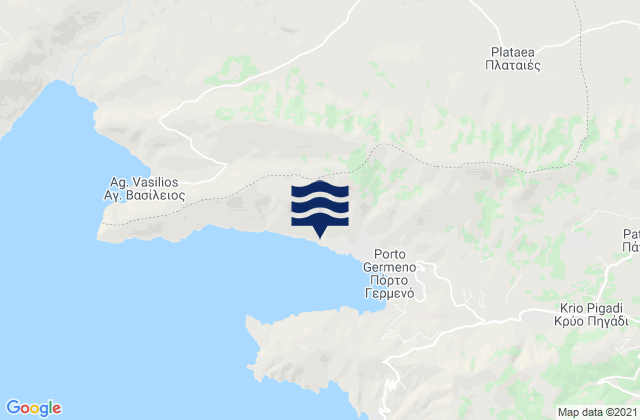 Mappa delle Getijden in Kaparéllion, Greece