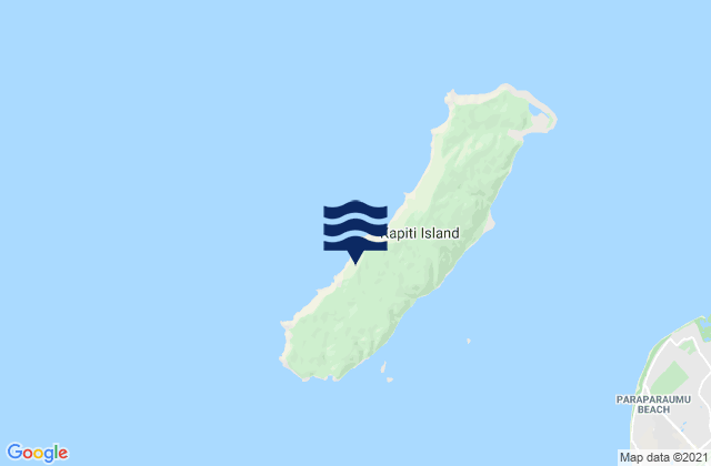Mappa delle Getijden in Kapiti Island, New Zealand
