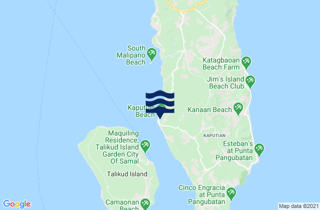 Mappa delle Getijden in Kaputian, Philippines