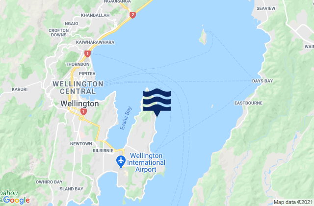 Mappa delle Getijden in Karaka Bay, New Zealand