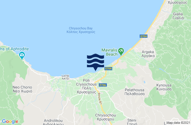 Mappa delle Getijden in Karamoullídes, Cyprus