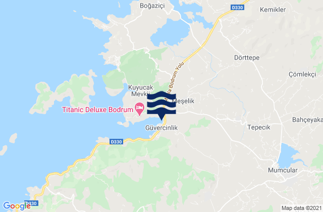 Mappa delle Getijden in Karaova, Turkey