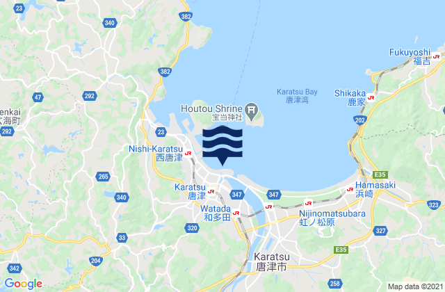 Mappa delle Getijden in Karatsu, Japan