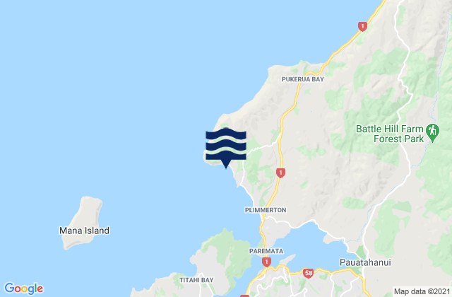 Mappa delle Getijden in Karehana Bay - Plimmerton Boating Club, New Zealand