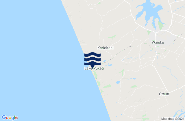 Mappa delle Getijden in Karioitahi Beach Auckland, New Zealand