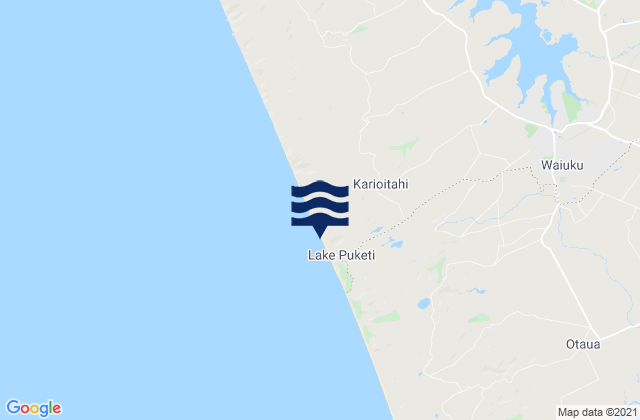Mappa delle Getijden in Karioitahi Beach, New Zealand