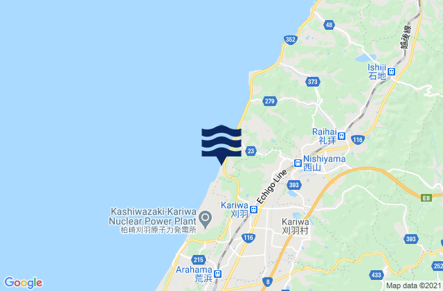 Mappa delle Getijden in Kariwa-gun, Japan