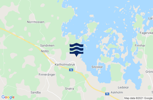 Mappa delle Getijden in Karlholmsbruk, Sweden