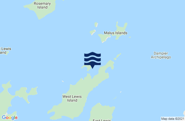 Mappa delle Getijden in Karratha Bay, Australia