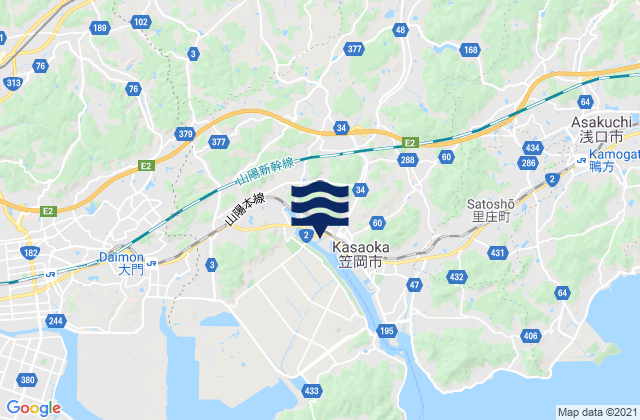 Mappa delle Getijden in Kasaoka Shi, Japan