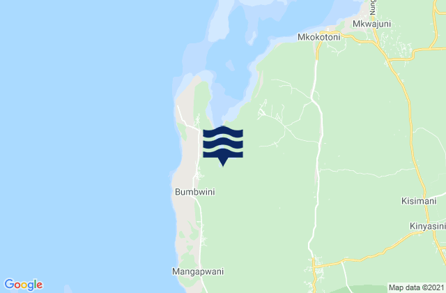 Mappa delle Getijden in Kaskazini B, Tanzania