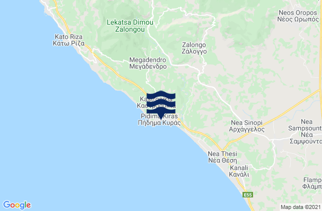 Mappa delle Getijden in Kastrosikia, Greece