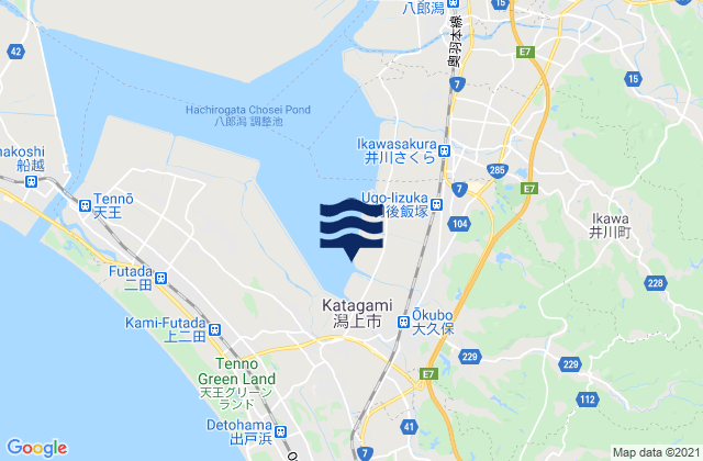 Mappa delle Getijden in Katagami-shi, Japan