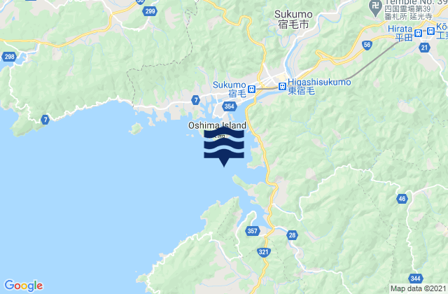 Mappa delle Getijden in Katasima (Sukumo Wan), Japan