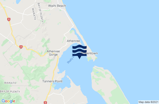 Mappa delle Getijden in Katikati Harbour, New Zealand
