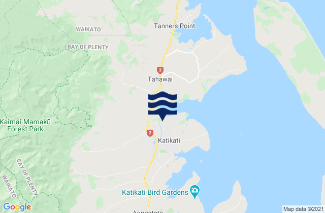 Mappa delle Getijden in Katikati, New Zealand