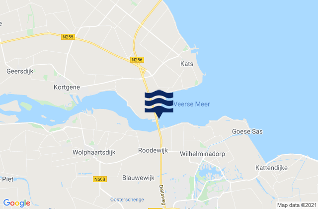 Mappa delle Getijden in Kats, Netherlands