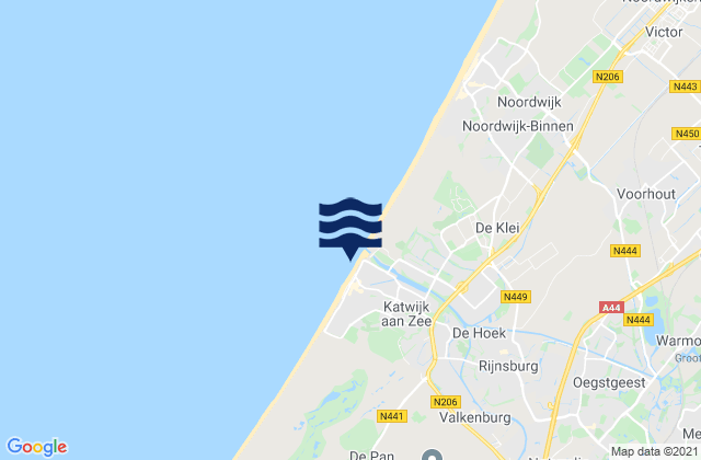 Mappa delle Getijden in Katwijk aan Zee, Netherlands
