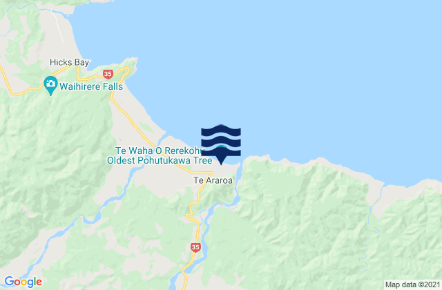 Mappa delle Getijden in Kawakawa Bay, New Zealand