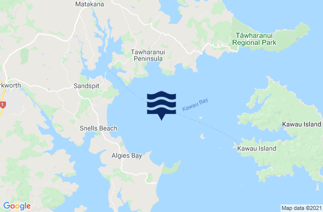 Mappa delle Getijden in Kawau Bay, New Zealand