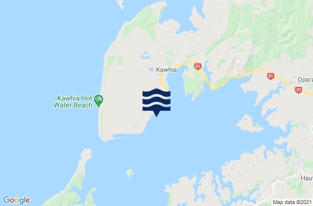 Mappa delle Getijden in Kawhia, New Zealand