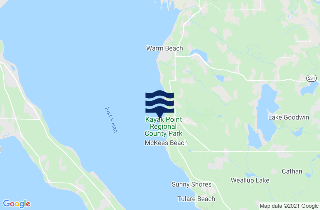 Mappa delle Getijden in Kayak Point, United States