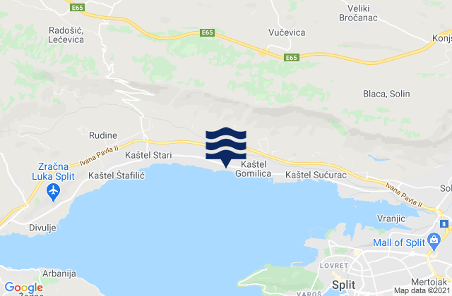 Mappa delle Getijden in Kaštel Kambelovac, Croatia