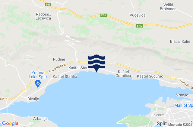 Mappa delle Getijden in Kaštel Lukšić, Croatia