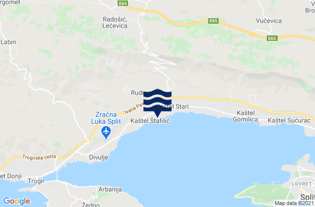Mappa delle Getijden in Kaštel Novi, Croatia
