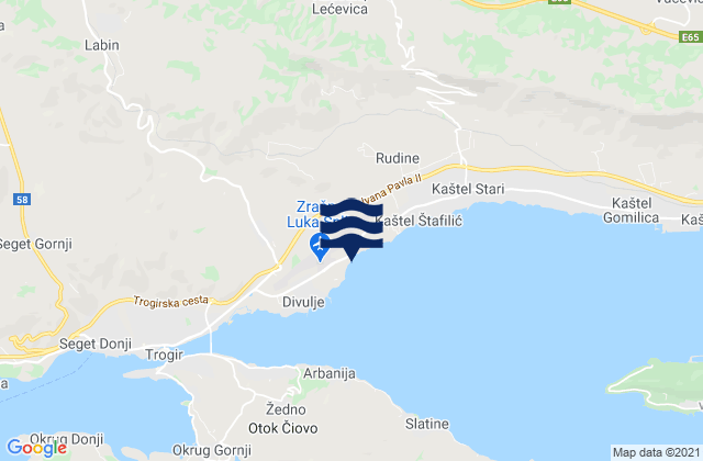 Mappa delle Getijden in Kaštela, Croatia