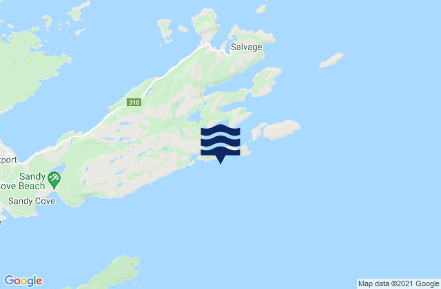 Mappa delle Getijden in Keats Island, Canada