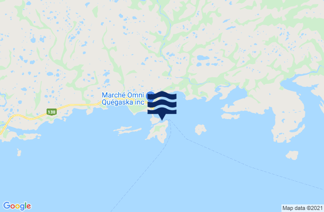 Mappa delle Getijden in Kegashka, Canada