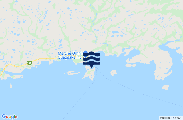 Mappa delle Getijden in Kegaska, Canada