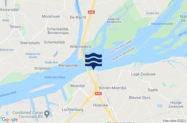 Mappa delle Getijden in Keizersveer, Netherlands