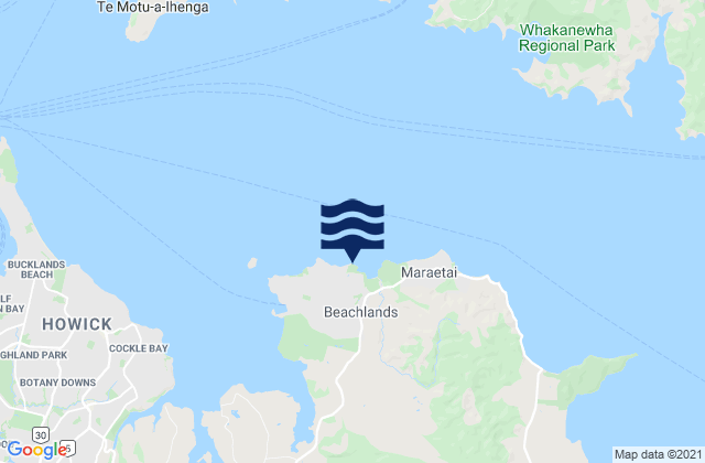 Mappa delle Getijden in Kellys Beach, New Zealand