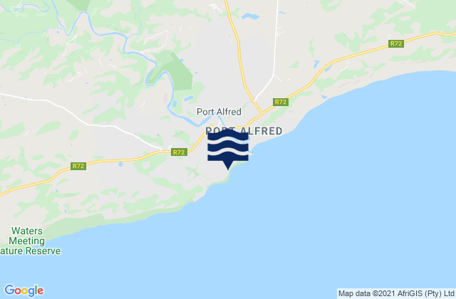Mappa delle Getijden in Kellys Beach, South Africa