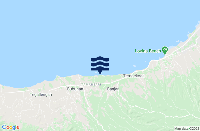 Mappa delle Getijden in Kelodan, Indonesia