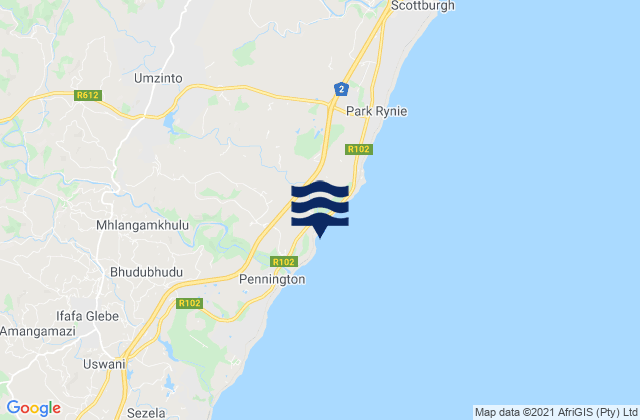 Mappa delle Getijden in Kelso (Happy Wanderers), South Africa