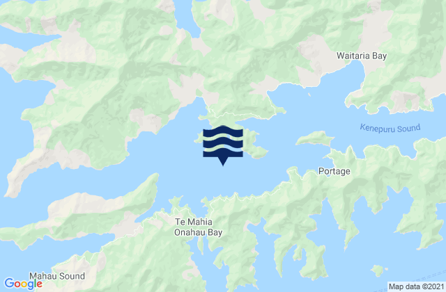 Mappa delle Getijden in Kenepuru Sound, New Zealand