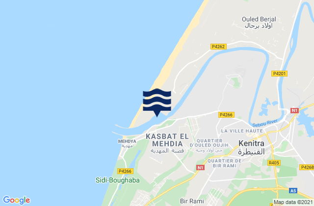 Mappa delle Getijden in Kenitra, Morocco