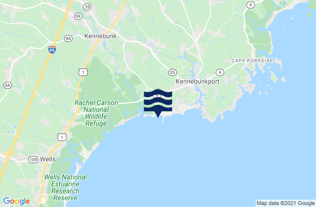 Mappa delle Getijden in Kennebunk Beach, United States