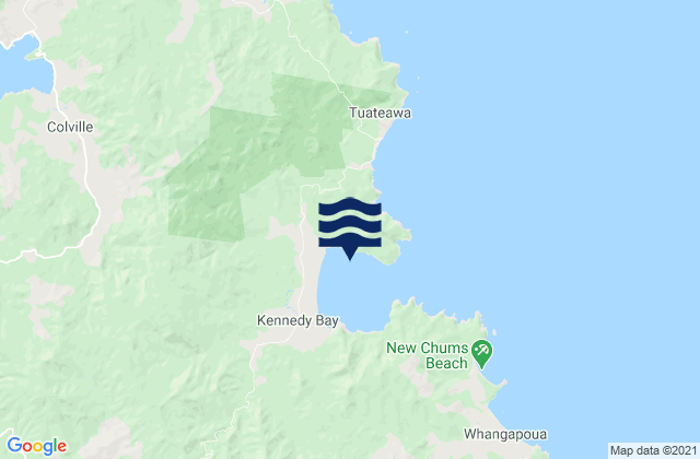 Mappa delle Getijden in Kennedys Bay, New Zealand