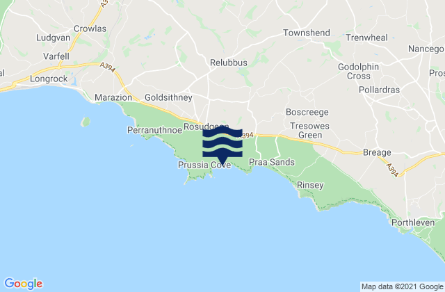 Mappa delle Getijden in Kenneggy Cove, United Kingdom