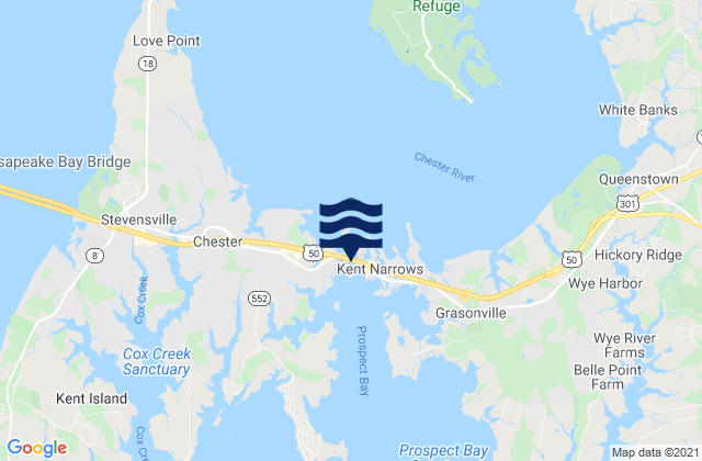 Mappa delle Getijden in Kent Island Narrows (highway bridge), United States