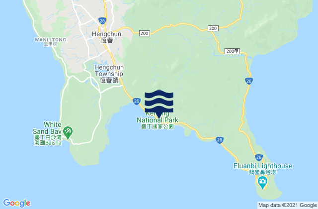 Mappa delle Getijden in Kenting, Taiwan
