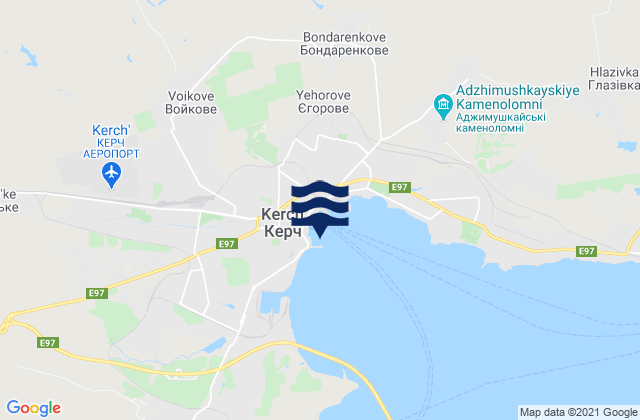 Mappa delle Getijden in Kerch, Ukraine