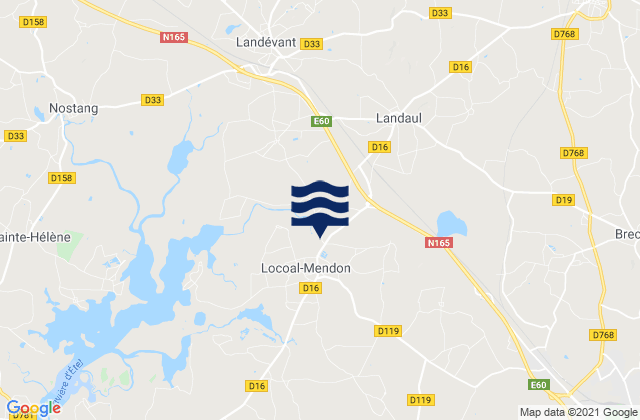 Mappa delle Getijden in Kerhillio, France