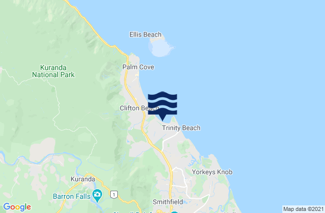 Mappa delle Getijden in Kewarra Beach, Australia