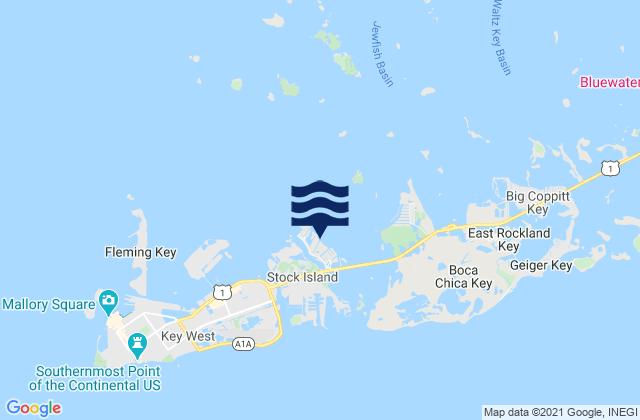 Mappa delle Getijden in Key Haven Stock Island Channel, United States