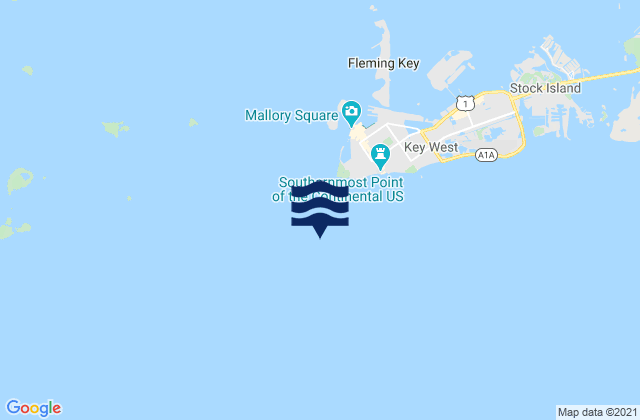 Mappa delle Getijden in Key West Channel Cut-A Cut-B Turn, United States